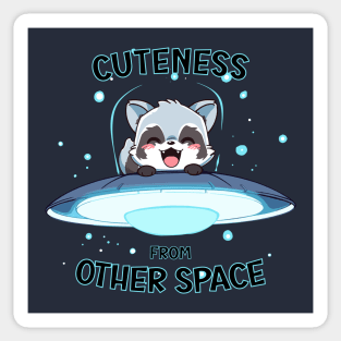 Racoon cuteness from other space Sticker